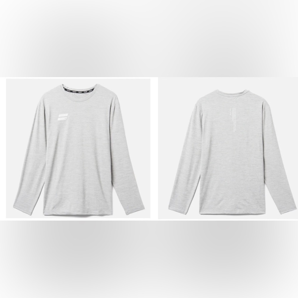Men’s Hurley Exist Space Dye Performance Light Gray Long Sleeve T-shirt Small
